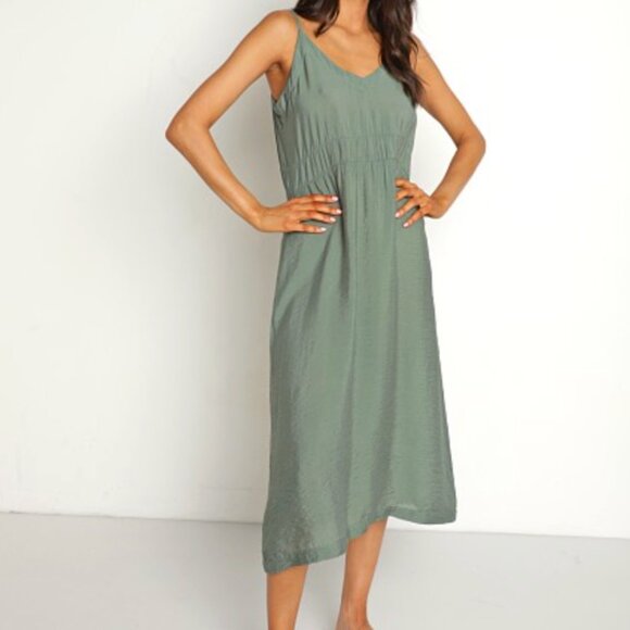 LACAUSA Alma Slip Dress in Seaweed - Picture 1 of 7